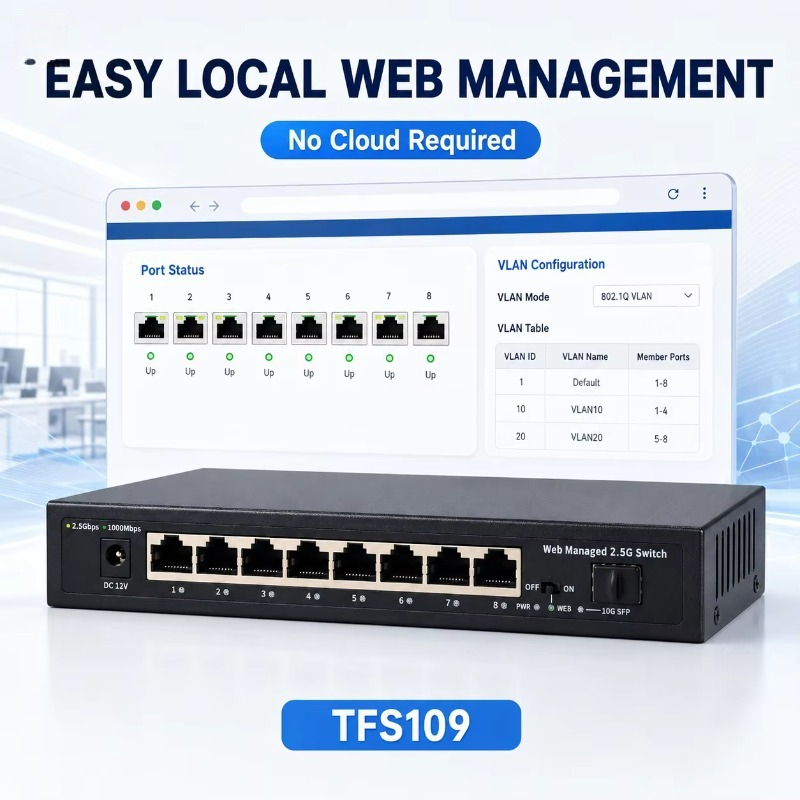 8 Portlu 2.5Gb Yönetilebilir A - Sfp+ 10G Managed Switch 8 Port incelemesi ve fiyatı