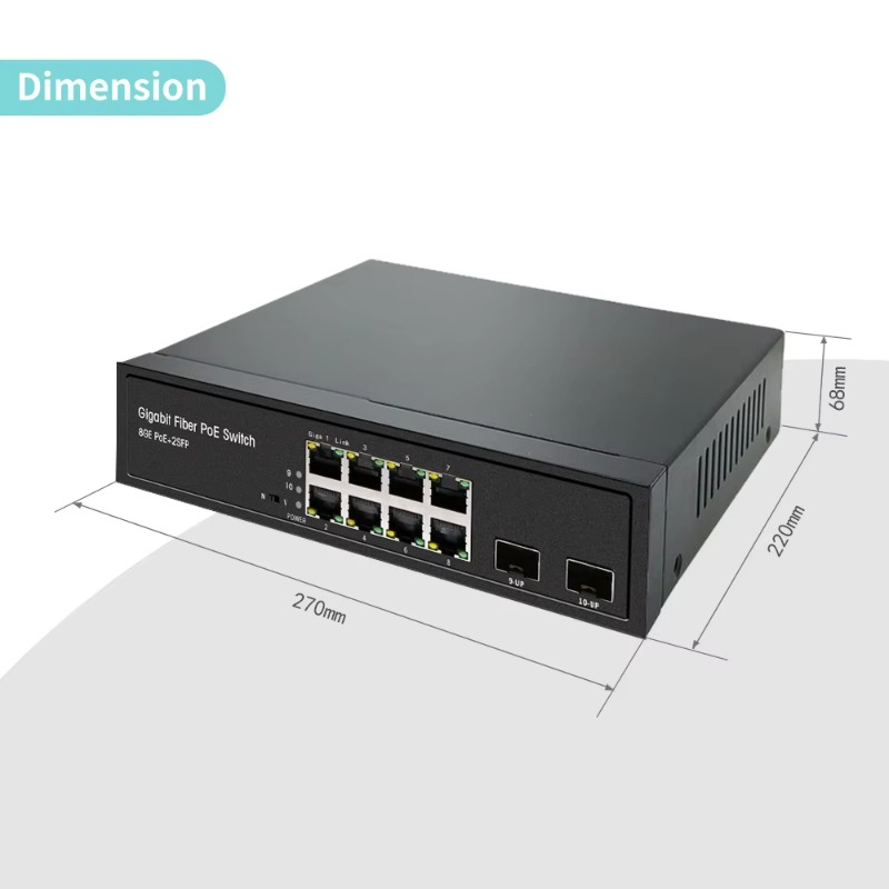 OEM ODM 8 Portlu Tam Gigabit A - Managed Gigabit Poe Switch 8 Port 802.3At incelemesi ve fiyatı